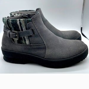Earth Origins Charcoal Ankle Boots with Patterned Cuff